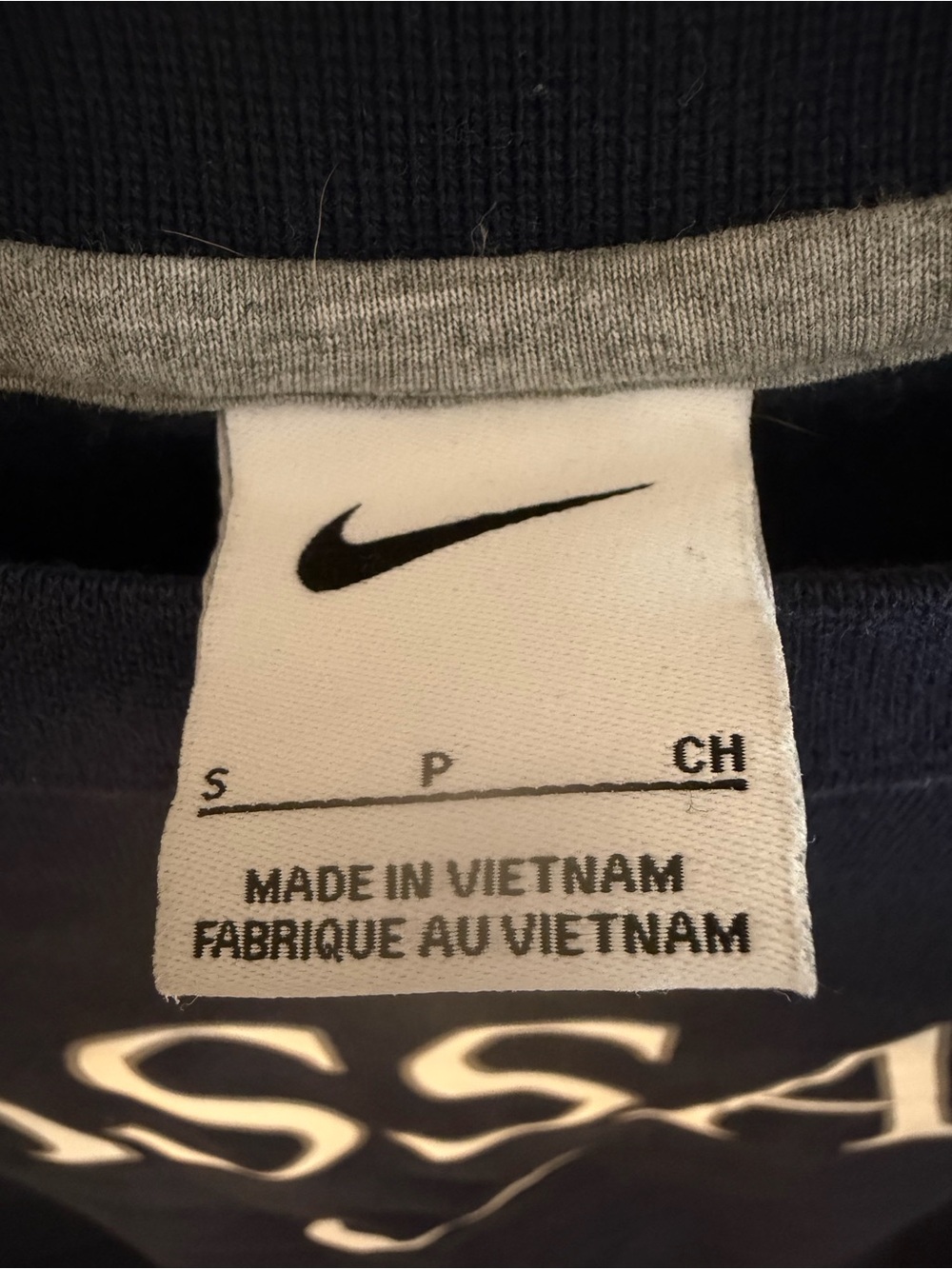 Nike Navy Vassar Crewneck Sweatshirt with White Logo - Picture 3 of 3